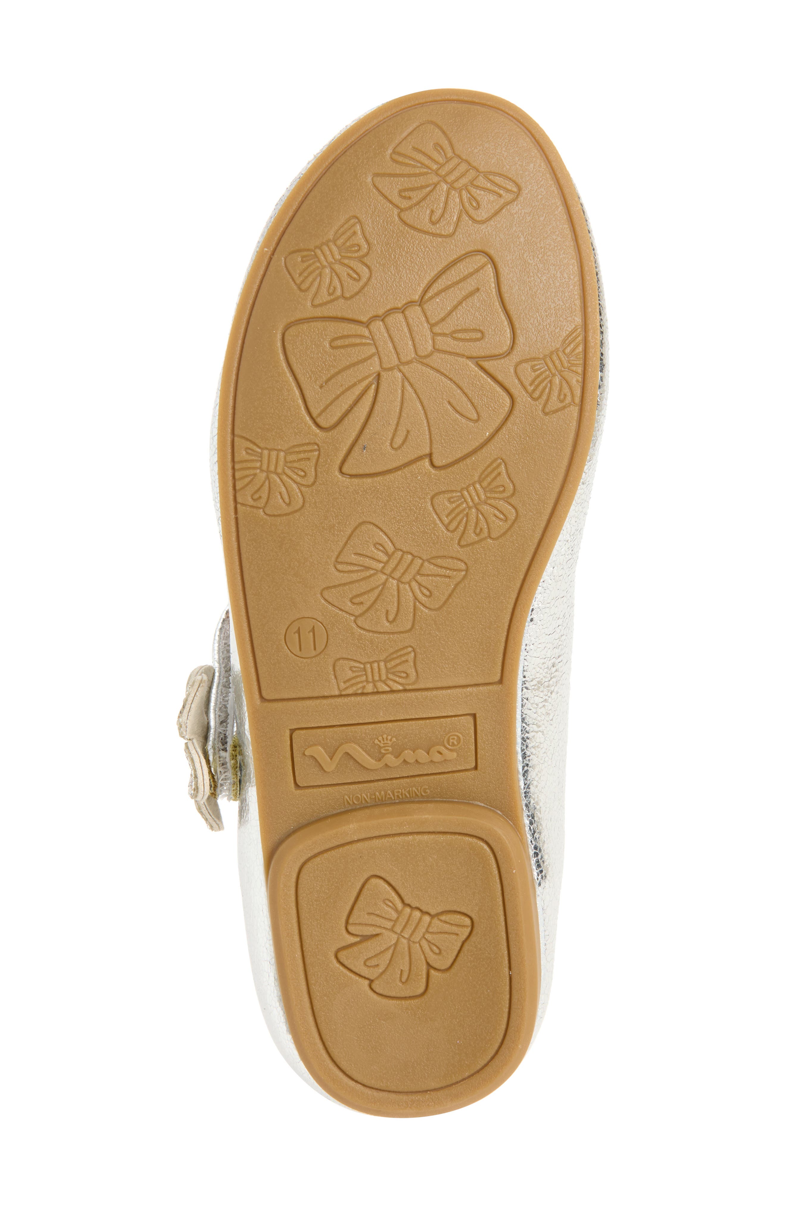 Kids' Amaya Mary Jane Flat, Alternate, color, SILVER CRACKLED METALLIC