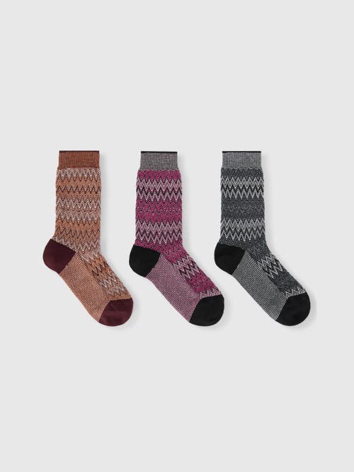 MISSONI MISSONI SET OF 3 ZIG ZAG SOCKS 