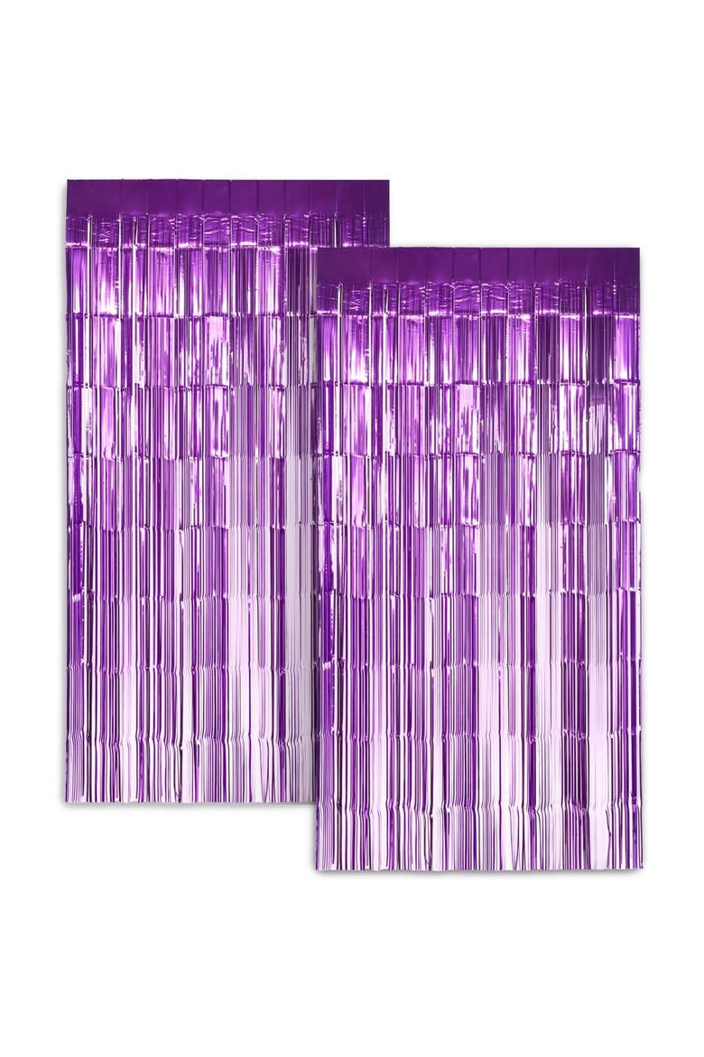 Foil Curtain Backdrop, Tinsel Streamers for Photo Booth, Parties & Weddings, Main, color, Purple