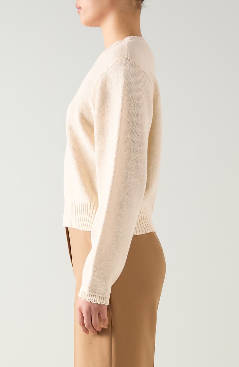 LK Bennett Sandy Relaxed Cotton & Cashmere Sweater, Alternate, color, Ivory