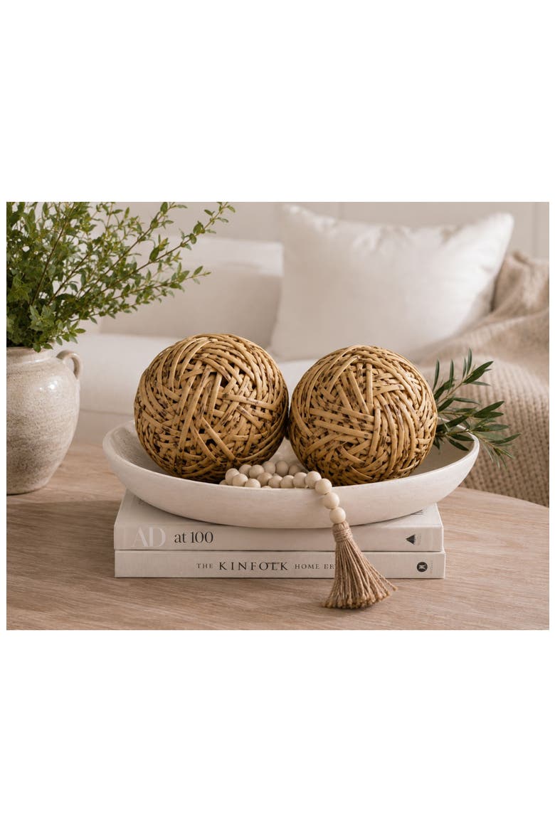 Set of 2 Rattan Decorative Balls, Alternate, color, NATURAL