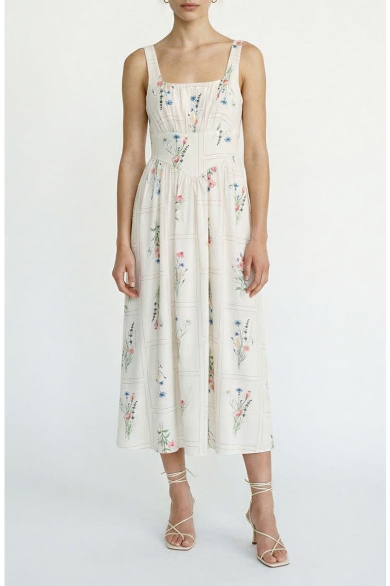 Jamie Floral Print Dress, Main, color, SNOW WHITE AOP ELSE