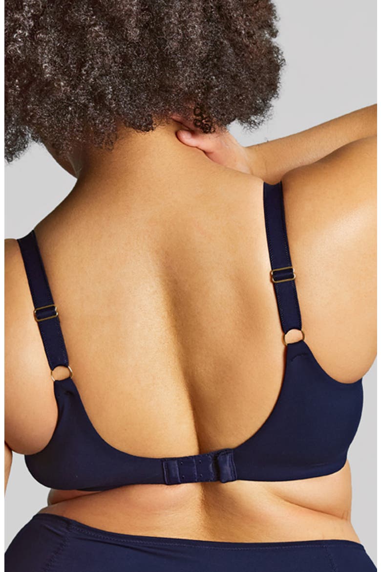 Estel Underwire Full Coverage Stretch Lace Side Support Bra, Alternate, color, NAVY