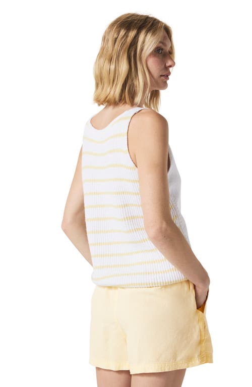 Splendid Cambell Mixed Stitch Sweater Tank In Whte/limoncello