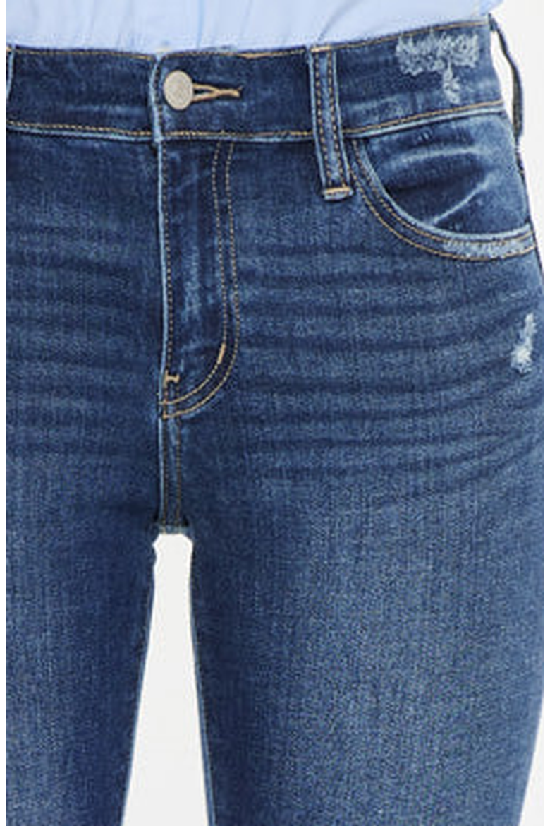 Emely Essentials Mid Rise Slim Straight Leg Jeans, Alternate, color, Dark Wash