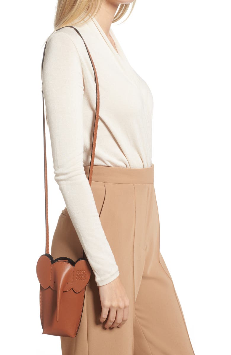 Loewe Elephant Pocket Leather Crossbody Bag, Alternate, color,