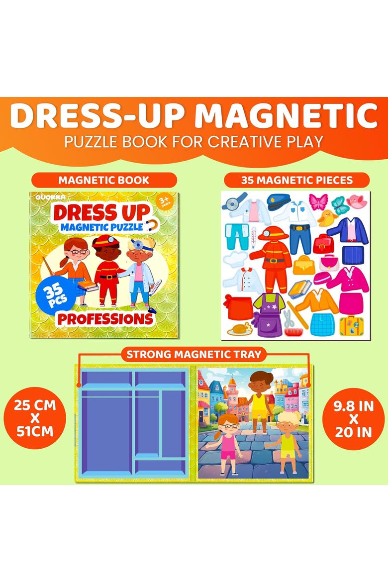 Magnetic Educational Kids Dress-Up Dolls, Alternate, color, Profession