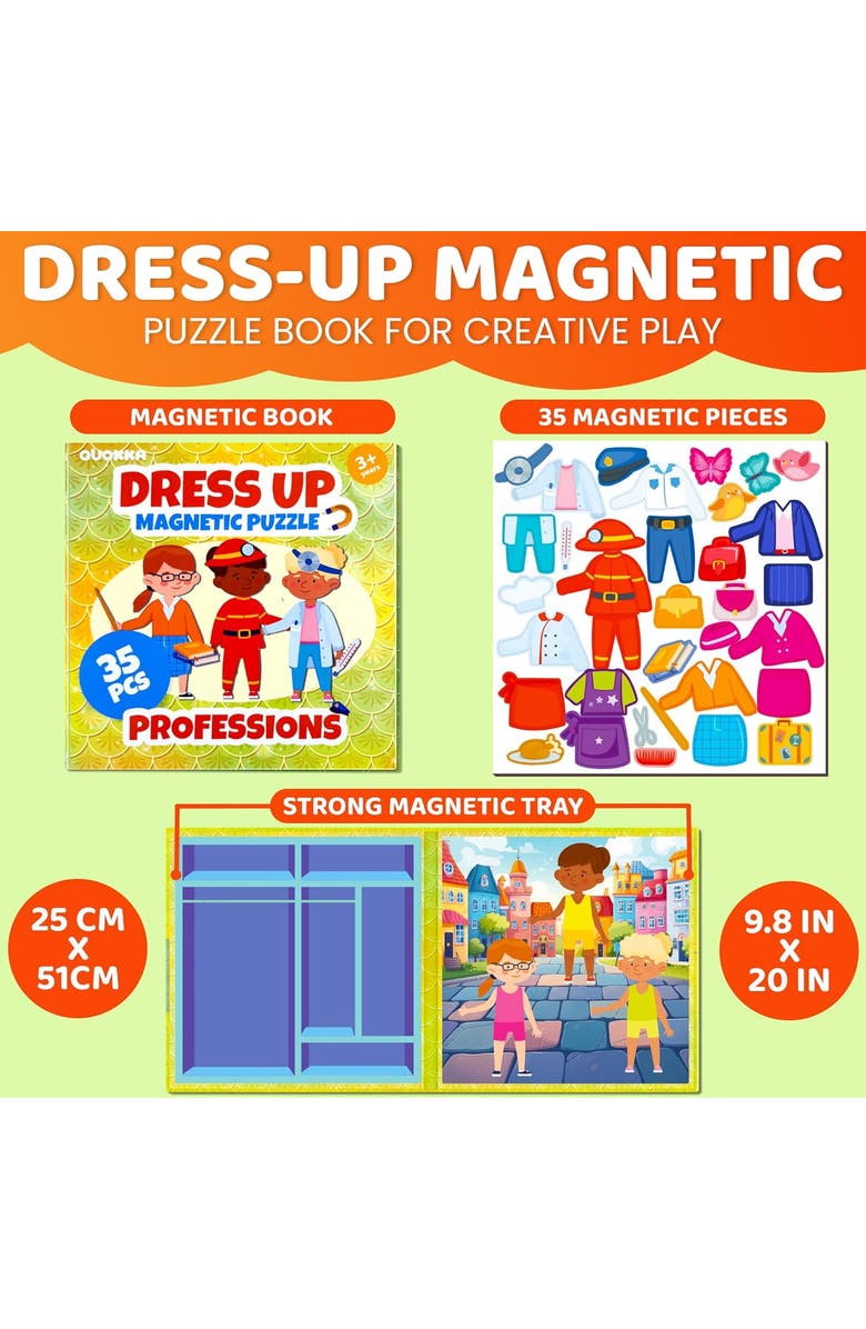 Quokka Magnetic Kids Dress-Up Dolls, Alternate, color, Profession