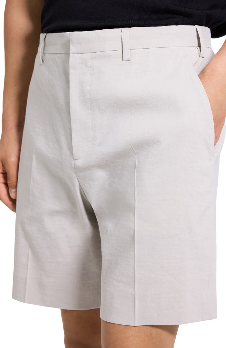 Theory Stretch Linen Blend Shorts, Alternate, color, Silver Cloud