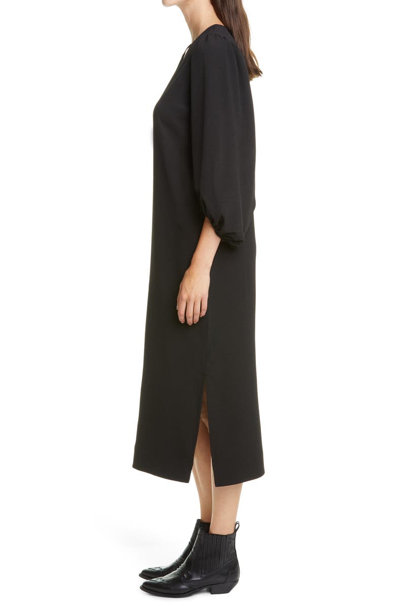 Ganni Balloon Sleeve Crêpe Dress, Alternate, color,