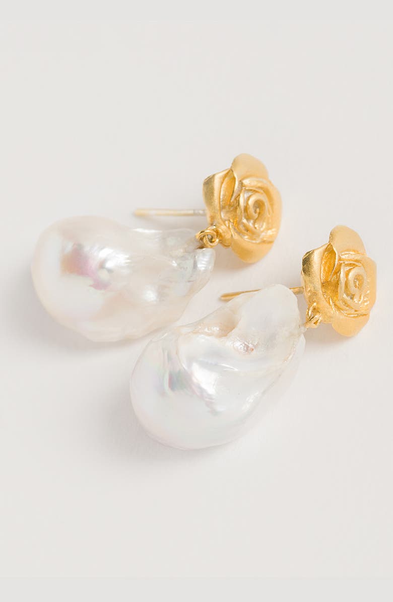 Freya Rose Rose Baroque Pearl Drops, Alternate, color, Gold