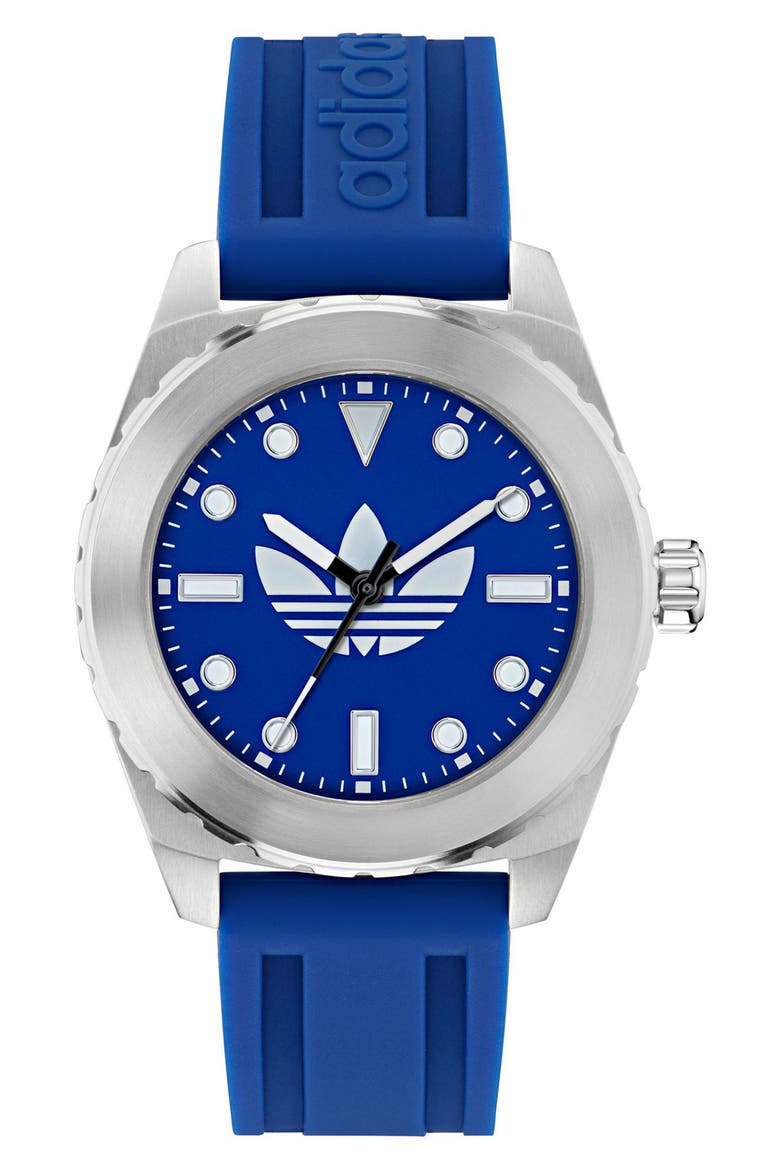 The Discoverer One Blue Silicone Strap Watch, 44mm, Main, color, BLUE