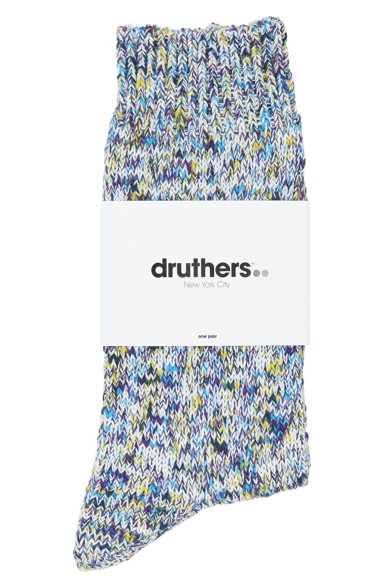 Druthers Tie Dye Yarn Organic Cotton Blend Crew Socks, Alternate, color, 