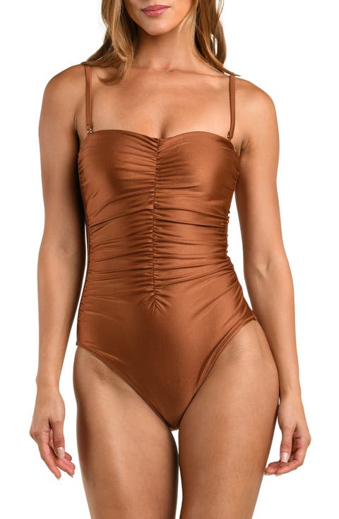 Aubrey Ruched Shimmer One-Piece Swimsuit