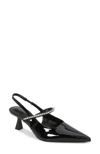 Berness Camille Rhinestone Pointed Toe Slingback Pump In Black