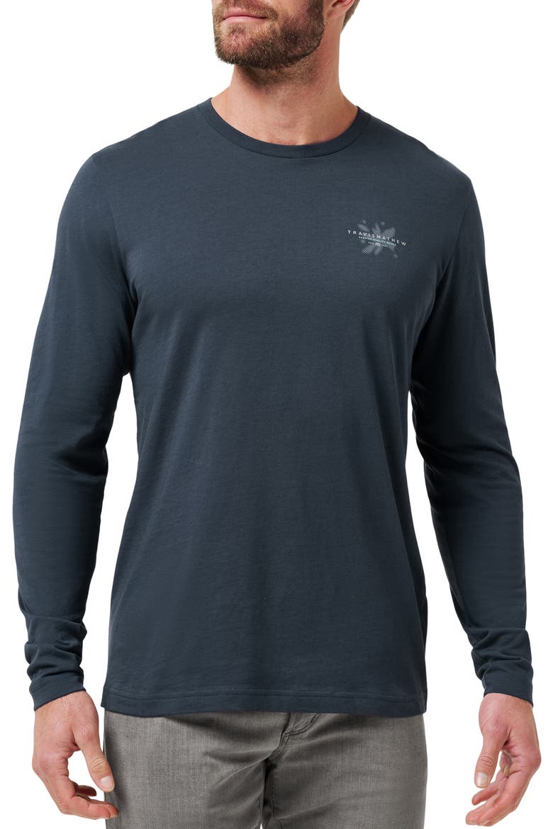 Favorite Place Long Sleeve Cotton Graphic Pocket T-Shirt, Main, color, TOTAL ECLIPSE
