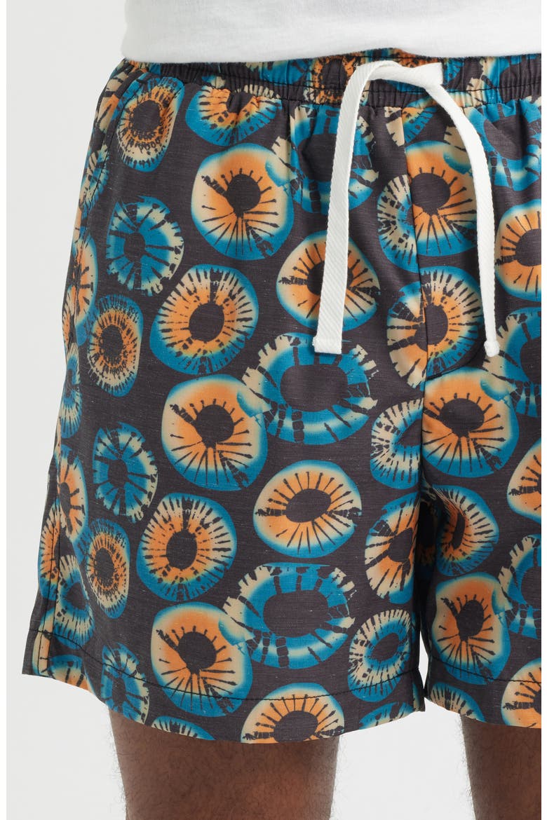 Eye Print Drawstring Cotton Blend Shorts, Alternate, color, BLUE