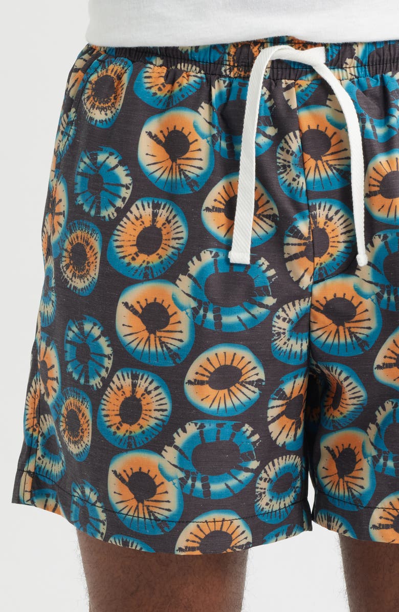 RIZORT Eye Print Drawstring Cotton Blend Shorts, Alternate, color, Blue