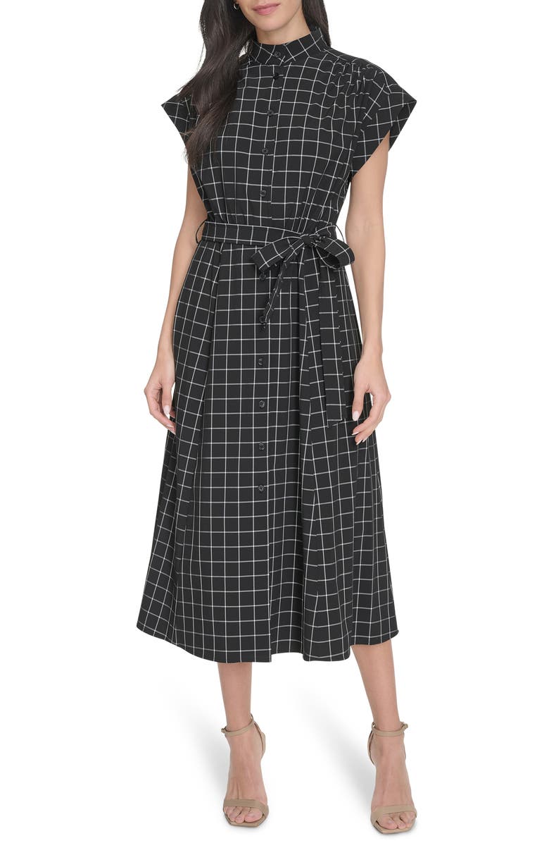Calvin Klein Big Check Shirtdress, Main, color, 