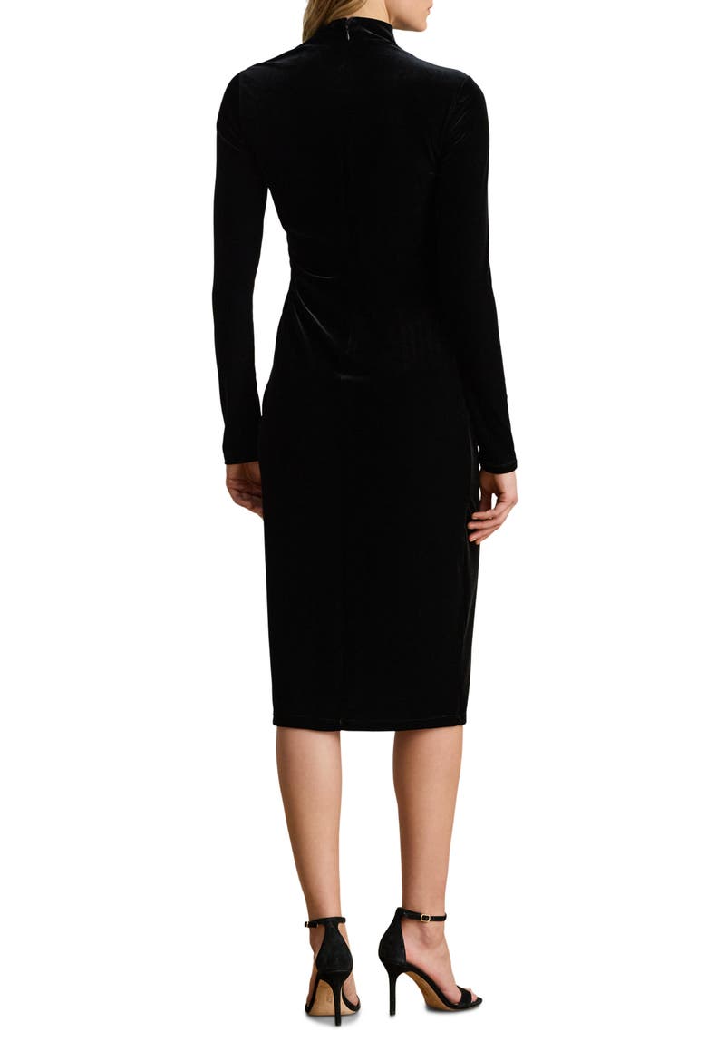 black velvet asymmetric bodycon midi dress Lauren Ralph Lauren Long Sleeve (Women) while the unique neckline casualdresses Hduncf Womens Midi Floral SIZE:US 18