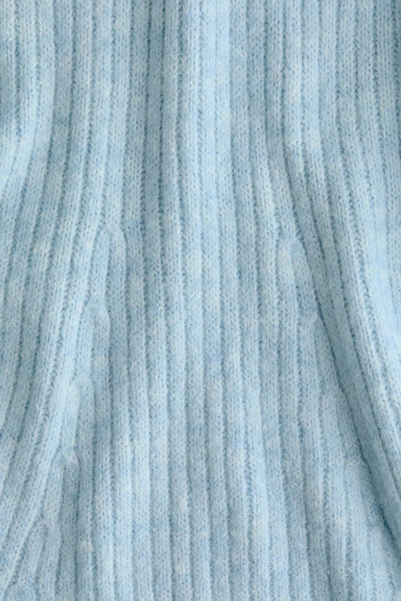 Rib-knit Off-the-shoulder Dress, Alternate, color, Light blue melange