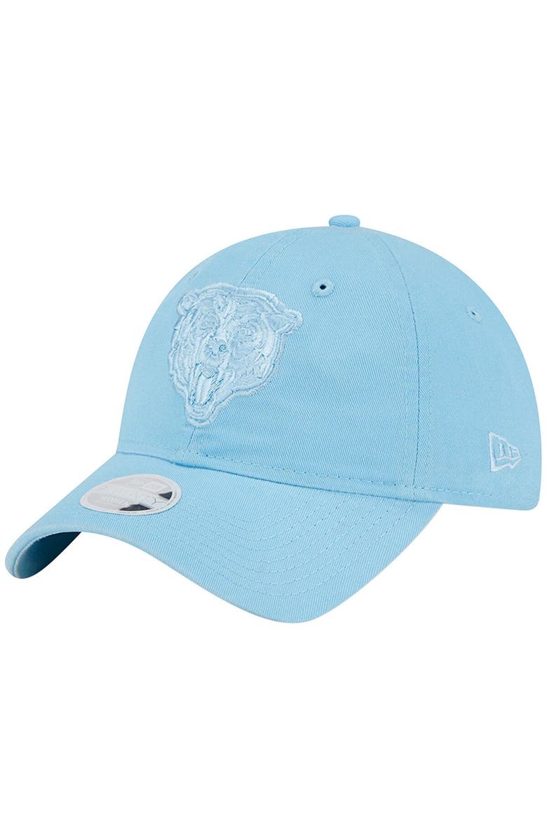 New Era Women's New Era Light Blue Chicago Bears Color Pack Brights 9TWENTY Adjustable Hat, Main, color, 
