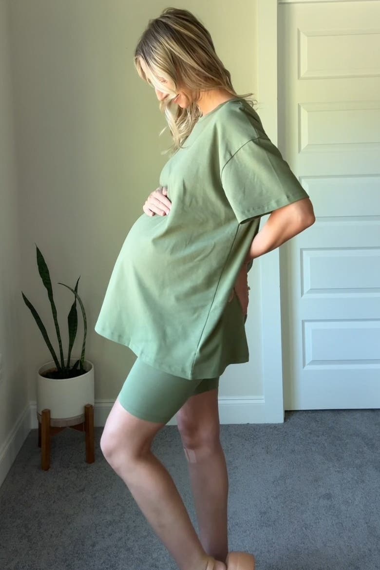 Biker Shorts Set, Alternate, color, Light Olive