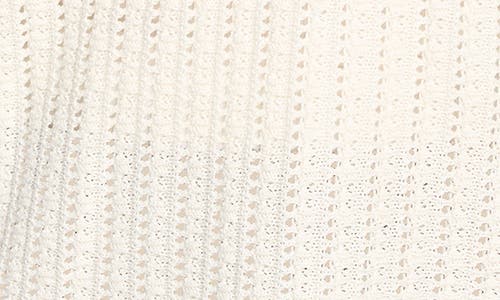 Nic + Zoe Nic+zoe Beach Walk Open Stitch Fringe Sweater In Classic Cream