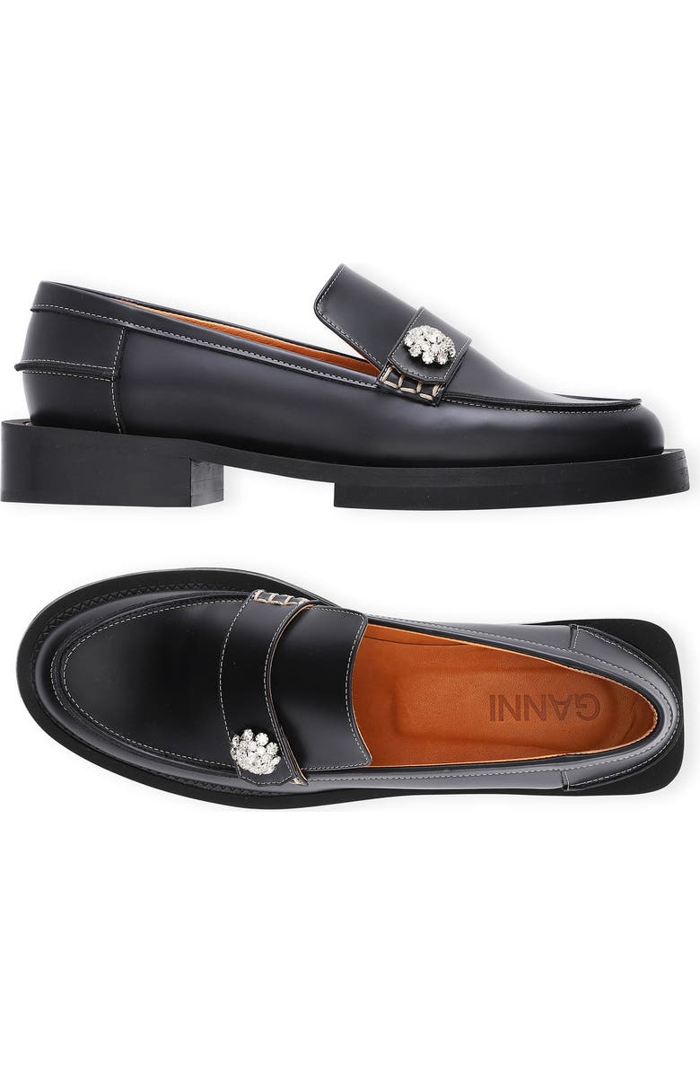 Ganni Jewel Button Loafer, Alternate, color,