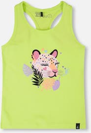 Deux par Deux Organic Cotton Jersey Screen Tropical Sleeveless Tank Top