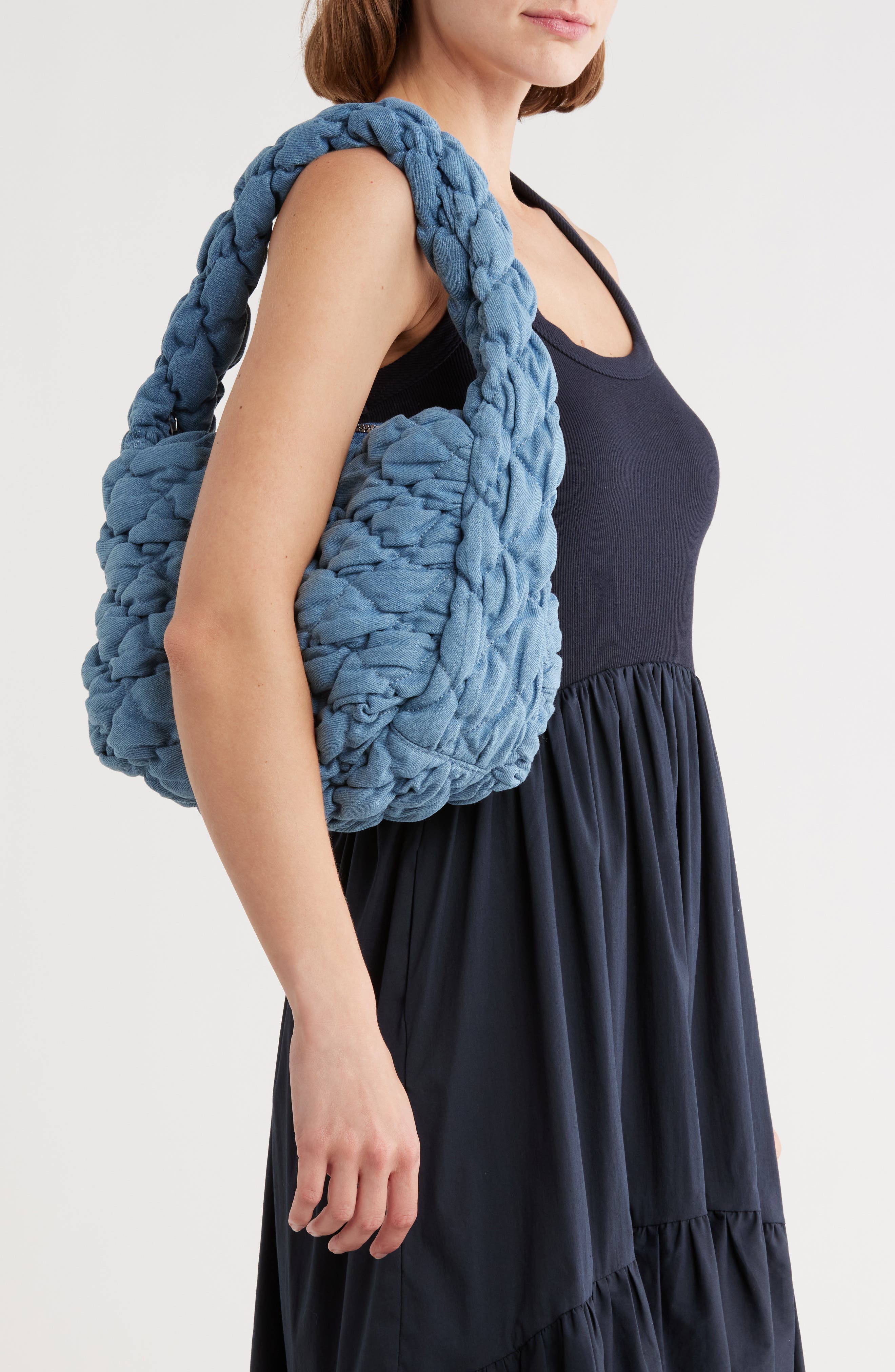 Lucky Brand Joan Quilted Shoulder Bag, Alternate, color, Blue