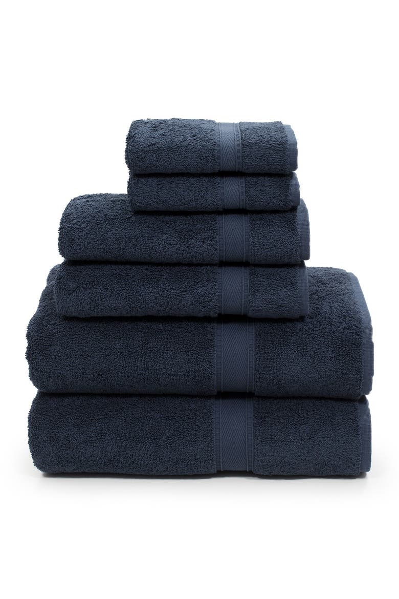 Sinemis Terry 6-Piece Towel Set - Navy, Main, color, NAVY