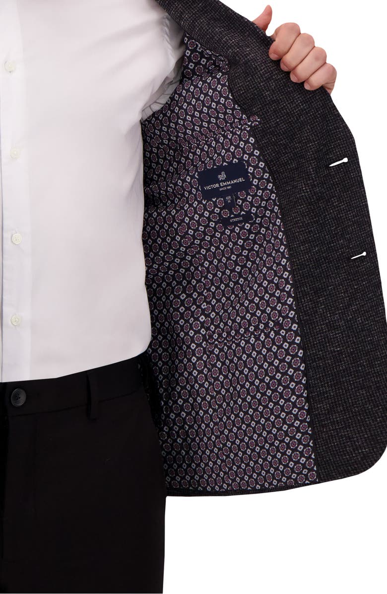Victor Emmanuel Textured Comfort Knit Cotton Blend Sport Coat, Alternate, color, Charcoal