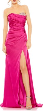 Mac Duggal Women's Embellished Satin Halter Gown with Sweetheart Neckline