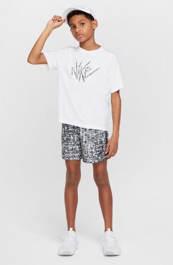 Nike Big Boys Dri-fit Short-sleeve Logo Graphic Top In Multi