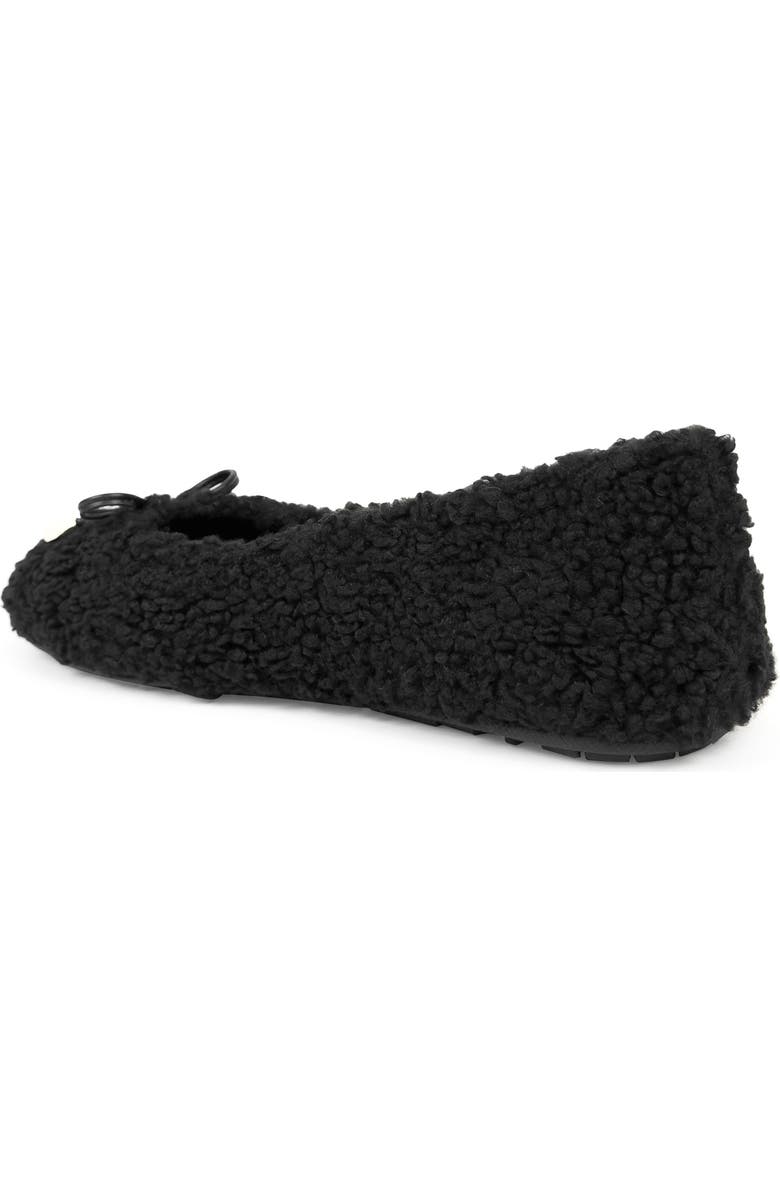 Aerosoles Patrina Faux Shearling Flat, Alternate, color, Black Faux Shearling