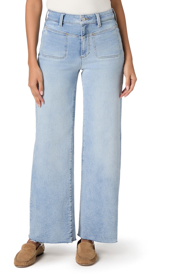 Anessa Raw Hem High Waist Wide Leg Jeans, Main, color, LA BELLE