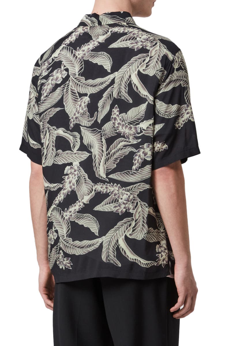 AllSaints Diego Slim Fit Print Short Sleeve Button-Up Shirt, Alternate, color, 