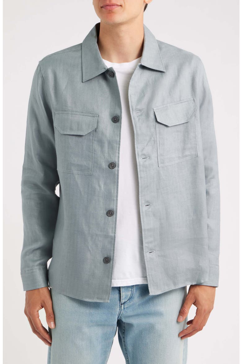 Polasio Linen Overshirt, Main, color, TEAL BLUE