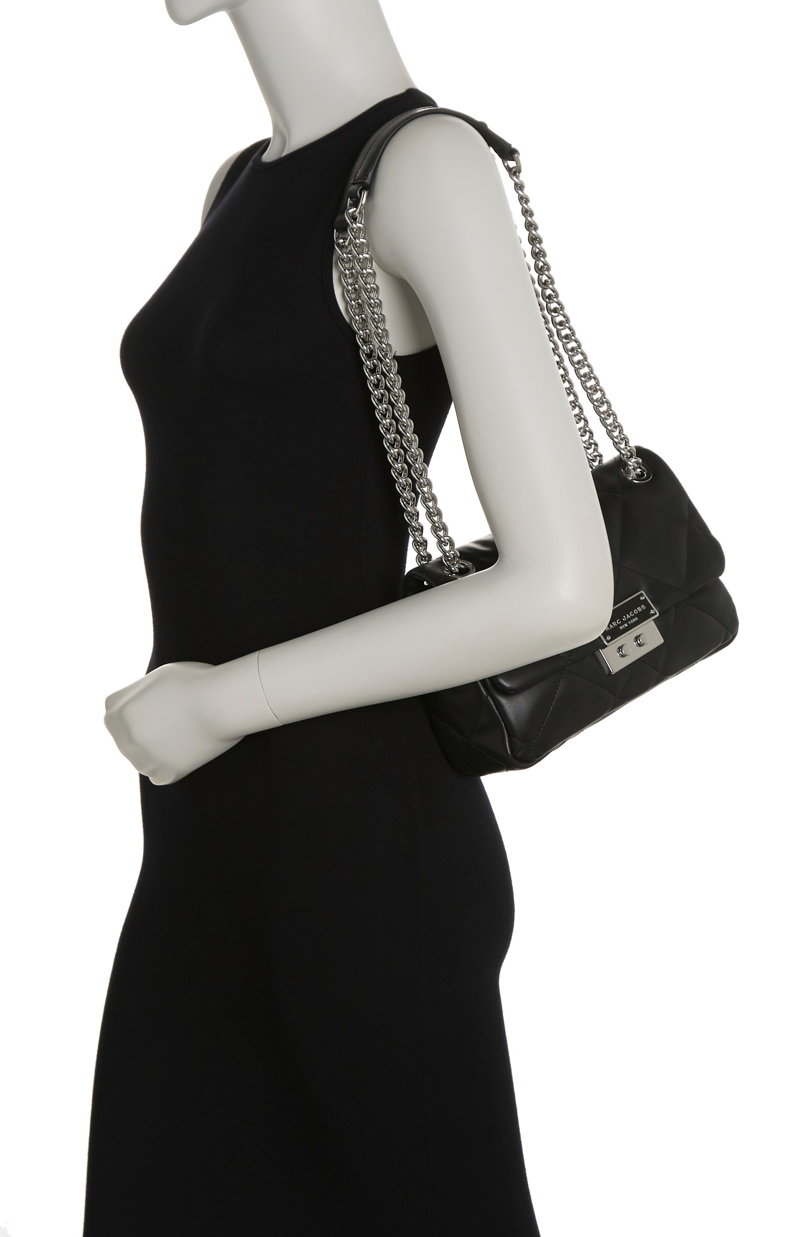 Marc Jacobs Quilted Faux Leather Shoulder Bag, Alternate, color, 