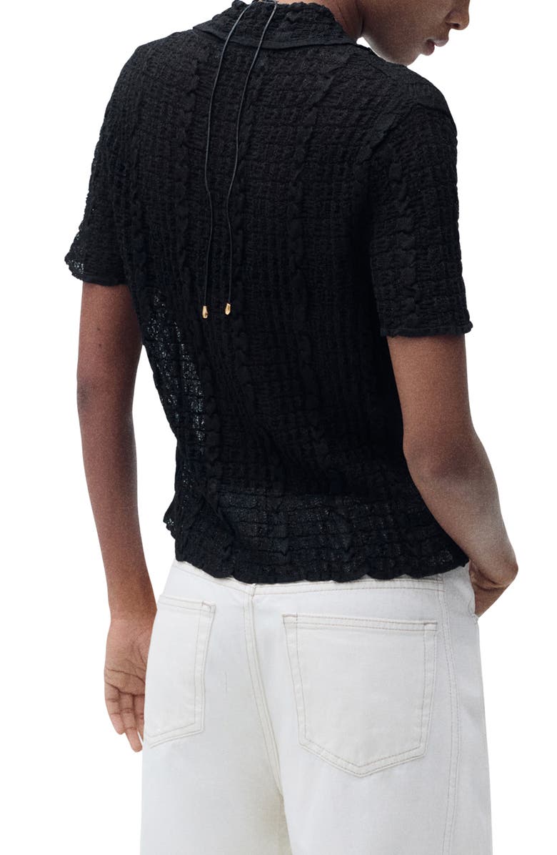 MANGO Texture Polo Cardigan, Alternate, color, 