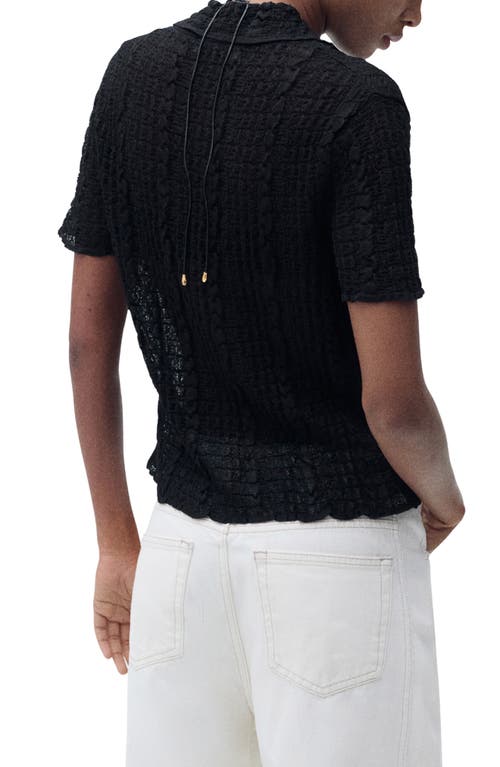 Mango Texture Polo Cardigan