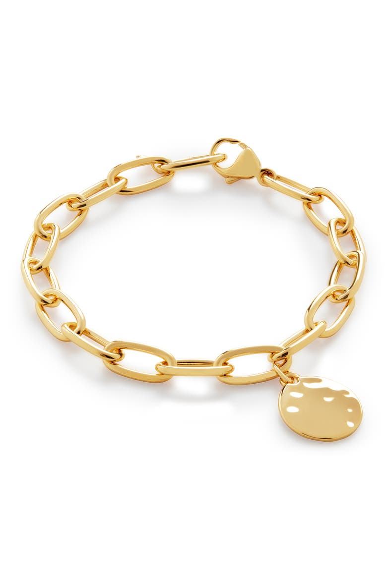 ID Oval Charm Bracelet, Main, color, 18CT GOLD VERMEIL/ SS