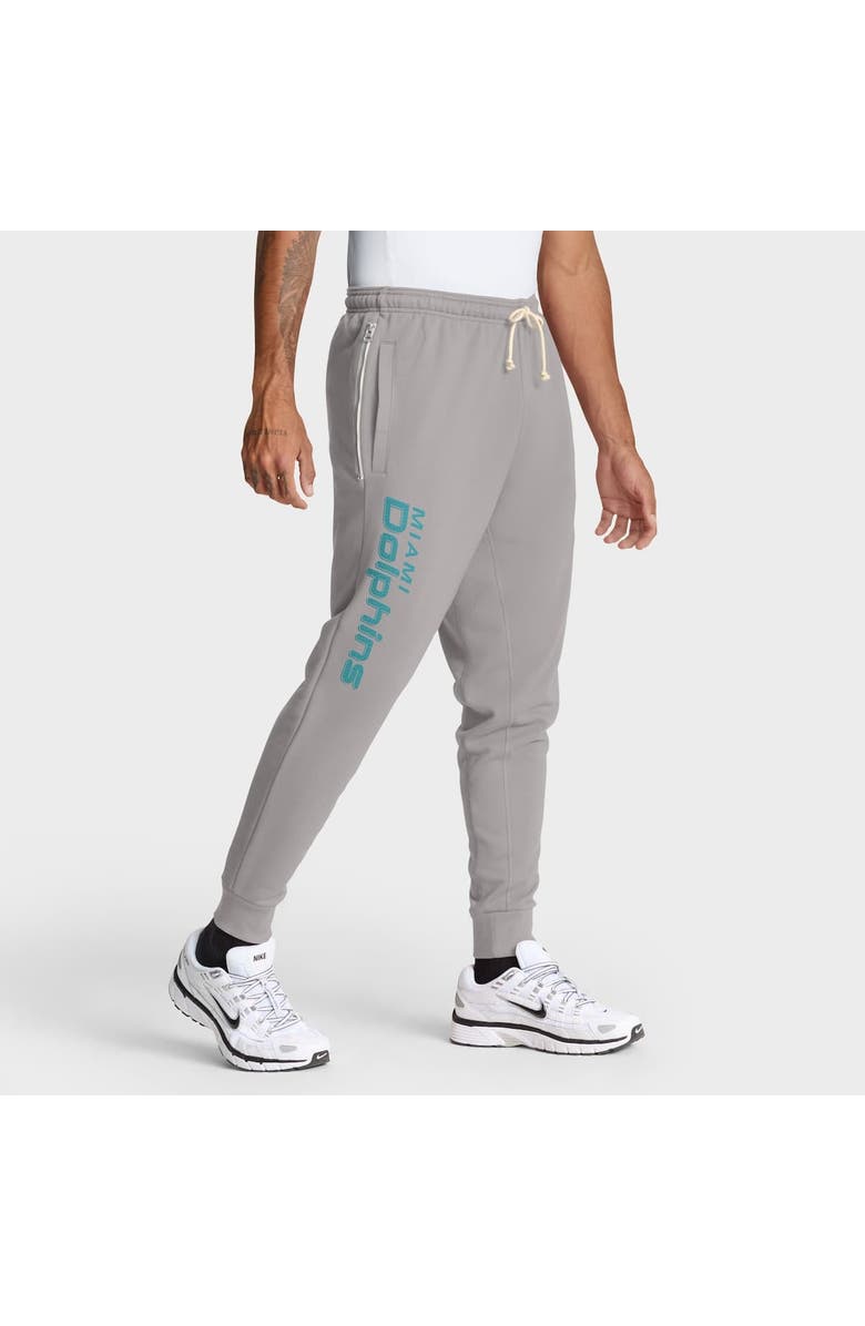 Nike Men's Nike Gray Miami Dolphins Sideline Standard Issue Ground Game Dri-FIT Taper Pants, Main, color, Gray