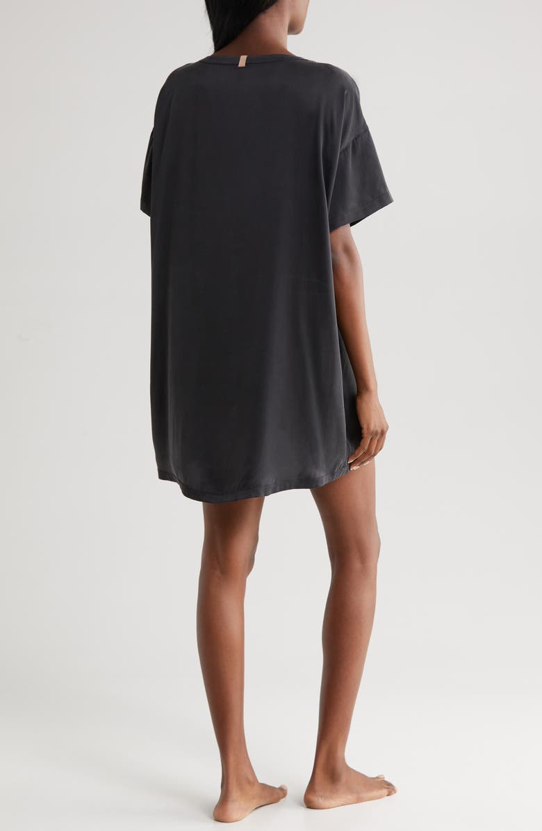 Lunya Oversize Silk Sleepshirt, Alternate, color, Immersed Black