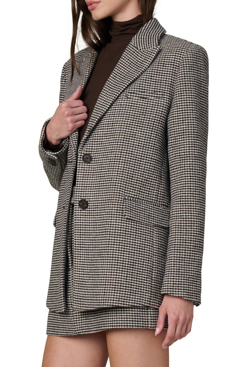 The Boyfriend Houndstooth Blazer, Alternate, color, BLACK/ CHOCOLATE HO