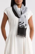 KARL LAGERFELD PARIS Sparkle Karl Logo Muffler Scarf
