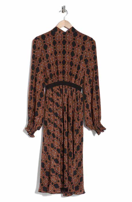 Longchamp Long Sleeve Silk Dress