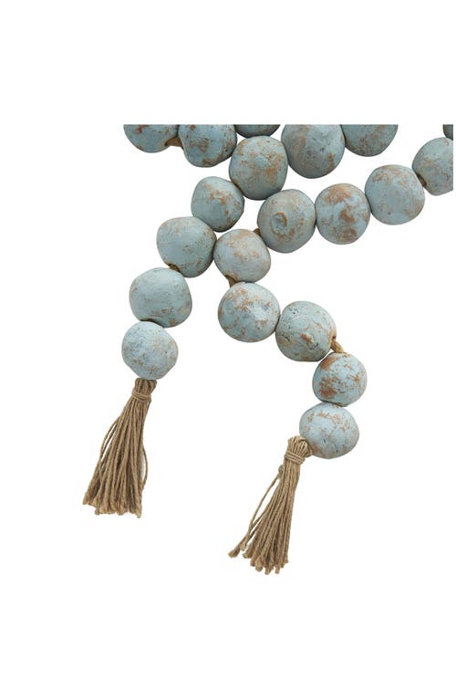 Willow Row Ceramic & Tassel Garland In Teal
