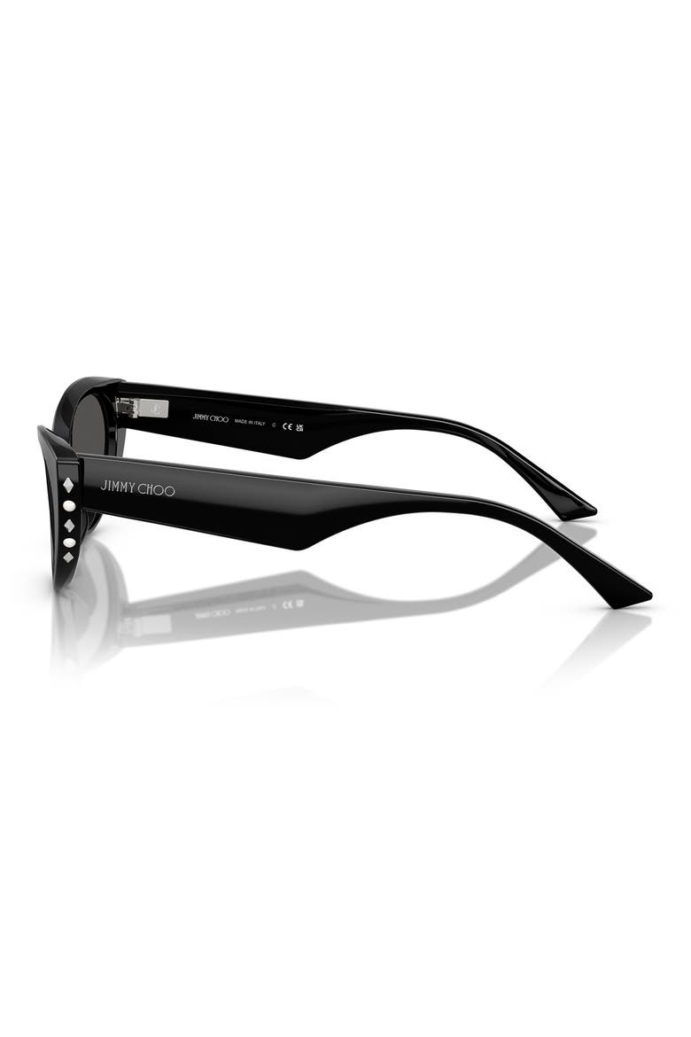 55mm Cat Eye Sunglasses, Alternate, color, BLACK